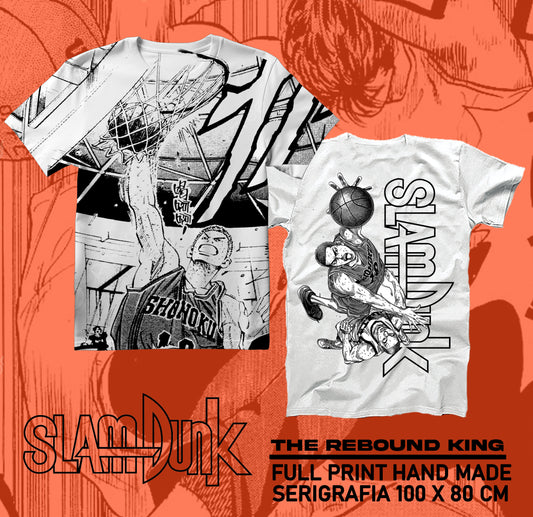 SLAM DUNK / THE KING OF REBOUND FULL PRINT polera BLANCA